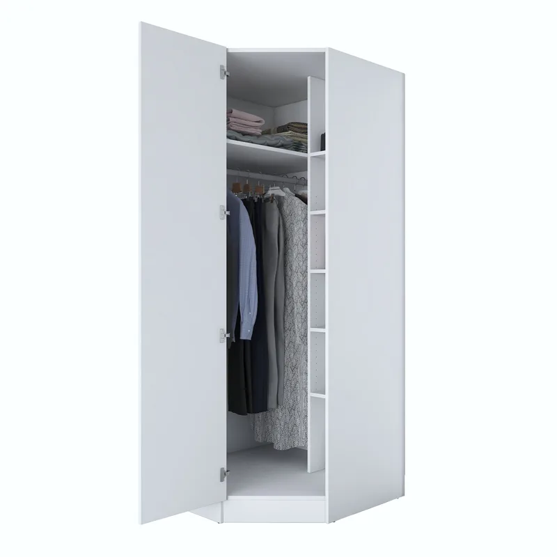 Garderobeskab Wallxpert Gala Shelf (91 x 210 x 57,5 cm) Hvid, Hvid
