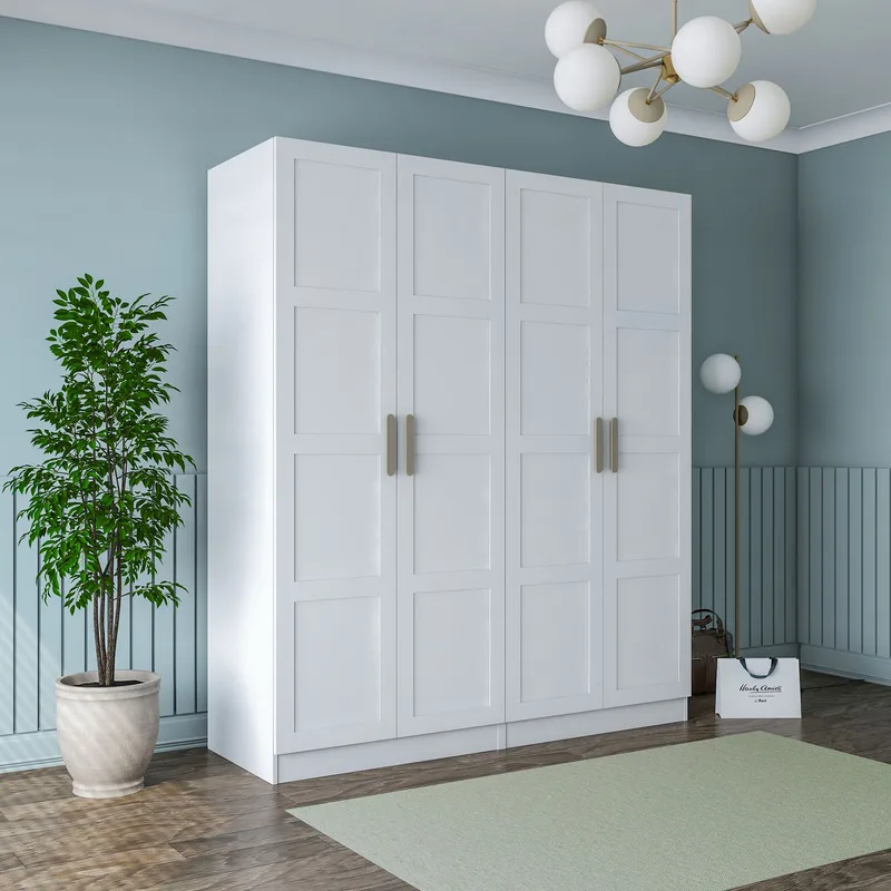 Garderobeskab Wallxpert Mira Shelf BJ194 (180 x 210 x 57,5 cm) Hvid - Hvid - Opbevaring - Tøjopbevaring - Garderobeskabe - Garderobeskab & klædeskab