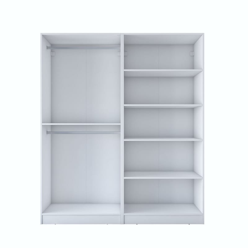 Garderobeskab Wallxpert Mira Shelf BJ194 (180 x 210 x 57,5 cm) Hvid - Hvid - Opbevaring - Tøjopbevaring - Garderobeskabe - Garderobeskab & klædeskab