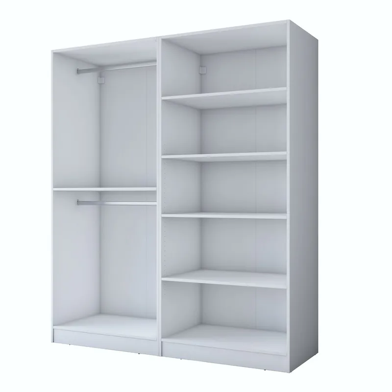 Garderobeskab Wallxpert Mira Shelf BJ194 (180 x 210 x 57,5 cm) Hvid, Hvid