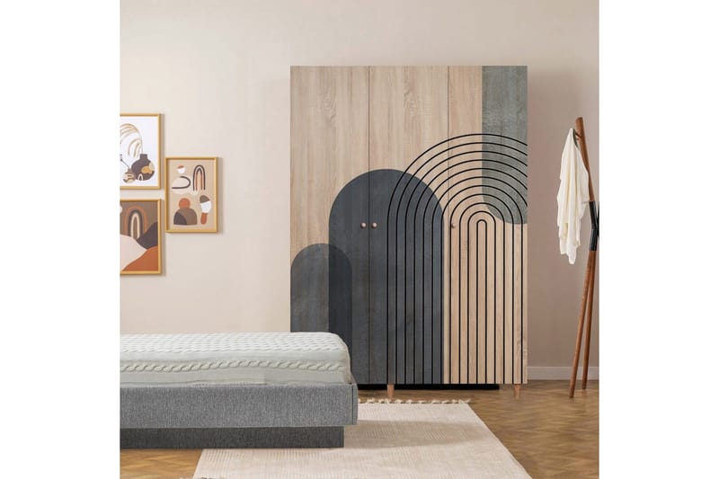 Gladfield Garderobe 135x192 cm - Natur - Opbevaring - Tøjopbevaring - Garderobeskabe