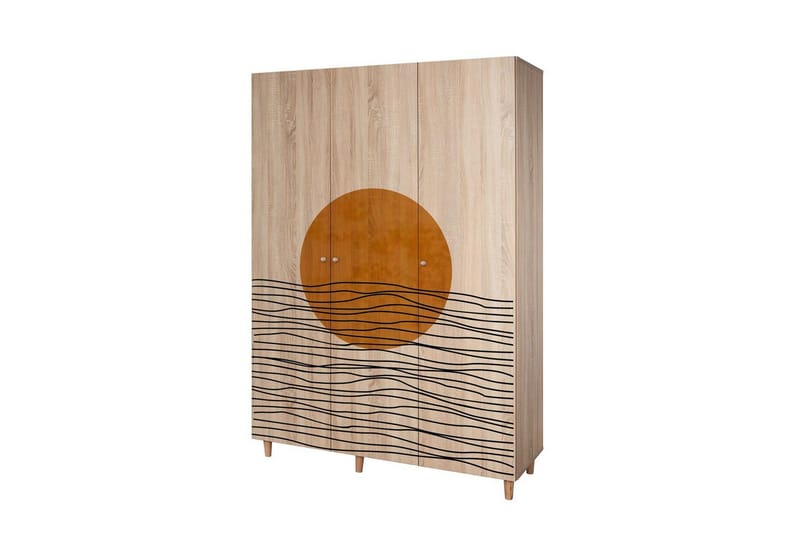 Gladfield Garderobe 135x192 cm - Natur - Opbevaring - Tøjopbevaring - Garderobeskabe