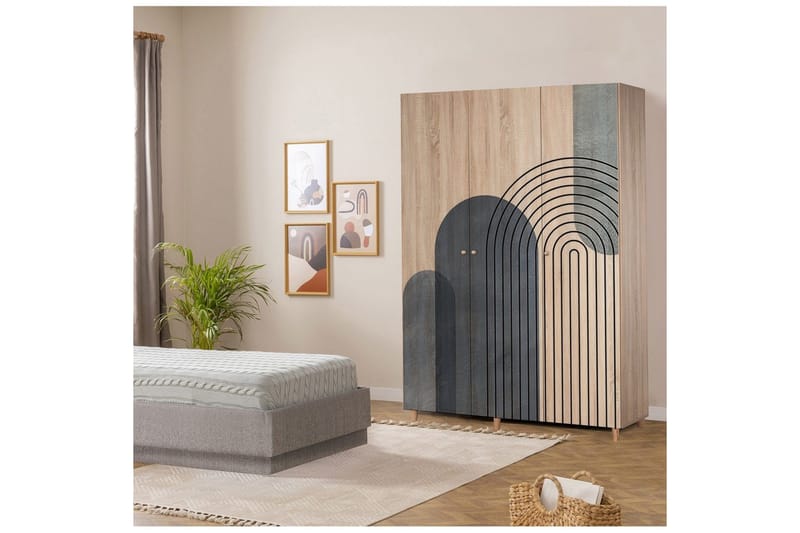 Gladfield Garderobe 135x192 cm - Natur - Opbevaring - Tøjopbevaring - Garderobeskabe