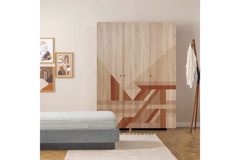 Gladfield Garderobe 135x192 cm - Natur - Opbevaring - Tøjopbevaring - Garderobeskabe