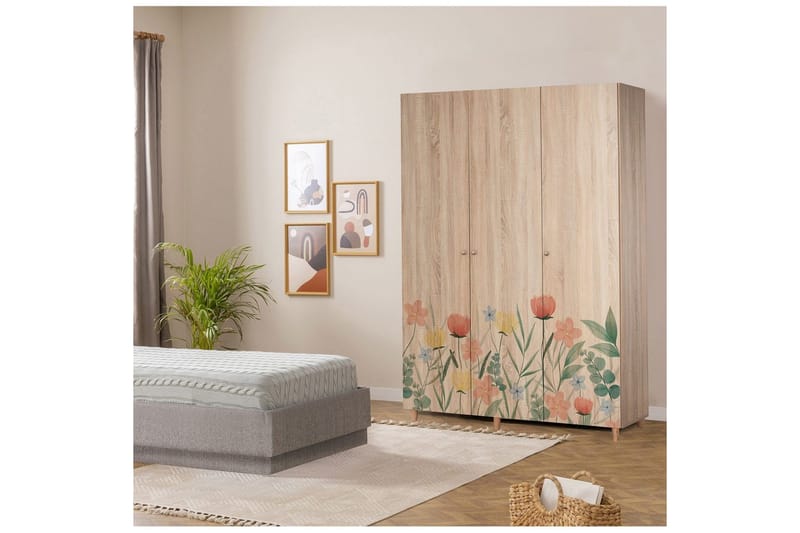 Gladfield Garderobe 135x192 cm - Natur - Opbevaring - Tøjopbevaring - Garderobeskabe