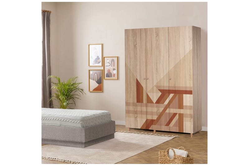 Gladfield Garderobe 135x192 cm - Natur - Opbevaring - Tøjopbevaring - Garderobeskabe