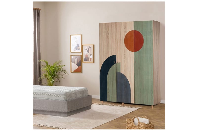 Gladfield Garderobe 135x192 cm - Natur - Opbevaring - Tøjopbevaring - Garderobeskabe