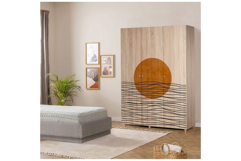 Gladfield Garderobe 135x192 cm - Natur - Opbevaring - Tøjopbevaring - Garderobeskabe