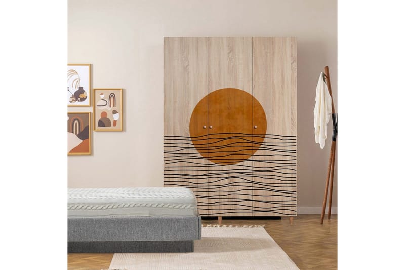 Gladfield Garderobe 135x192 cm - Natur - Opbevaring - Tøjopbevaring - Garderobeskabe