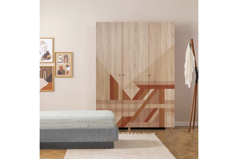 Gladfield Garderobe 135x192 cm - Natur - Opbevaring - Tøjopbevaring - Garderobeskabe