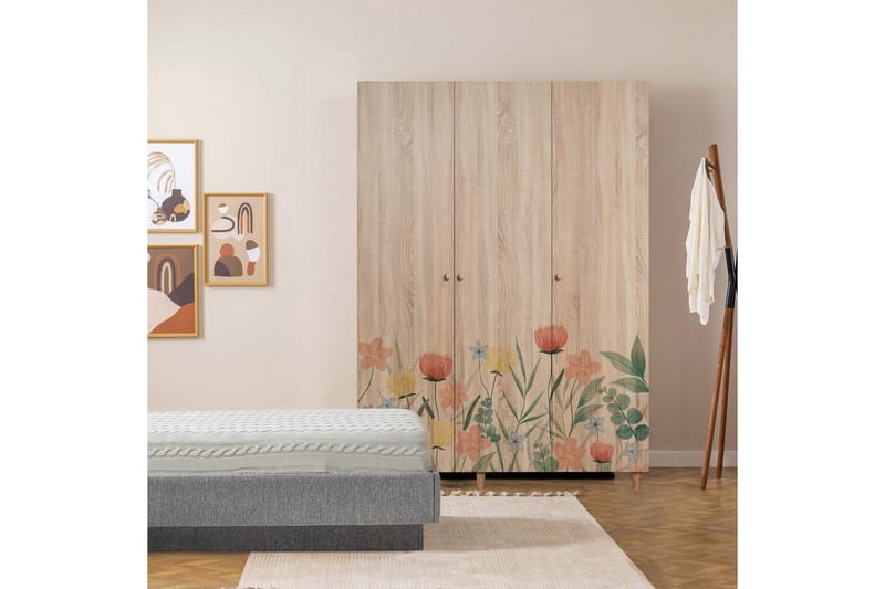 Gladfield Garderobe 135x192 cm - Natur - Opbevaring - Tøjopbevaring - Garderobeskabe