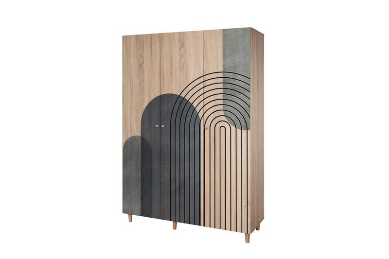 Gladfield Garderobe 135x192 cm - Natur - Opbevaring - Tøjopbevaring - Garderobeskabe