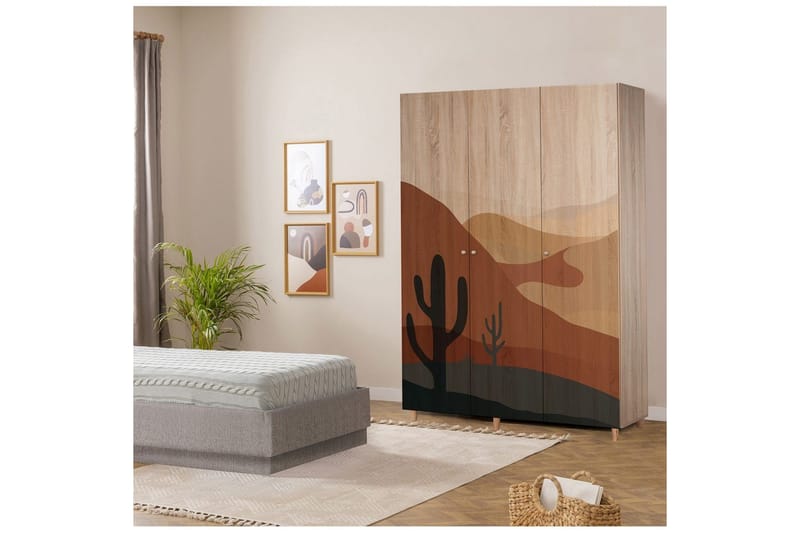 Gladfield Garderobe 135x192 cm - Natur - Opbevaring - Tøjopbevaring - Garderobeskabe