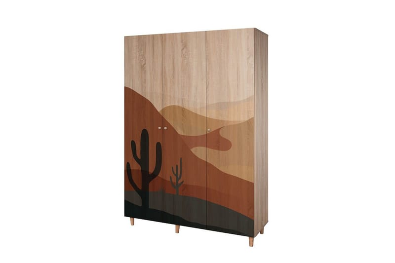 Gladfield Garderobe 135x192 cm - Natur - Opbevaring - Tøjopbevaring - Garderobeskabe