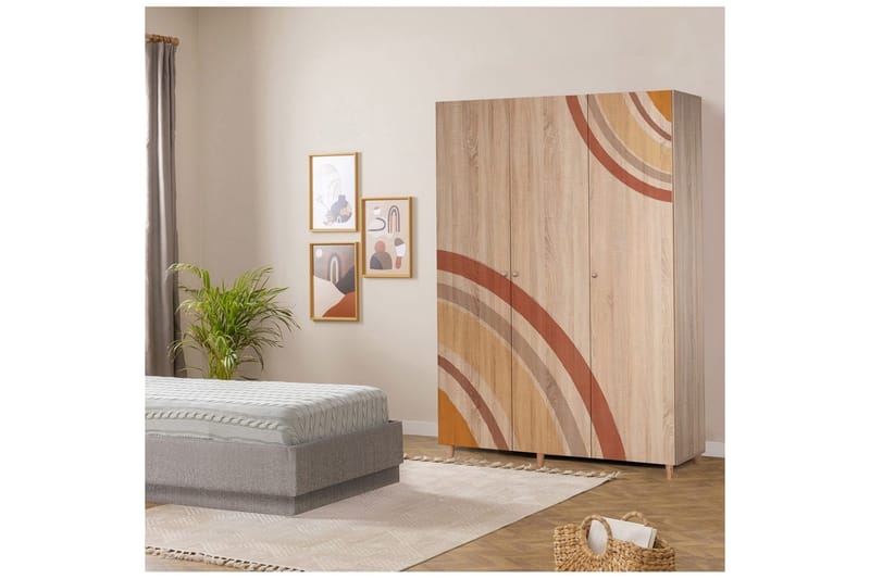 Gladfield Garderobesskåp 135x192 cm - Opbevaring - Tøjopbevaring - Garderobeskabe