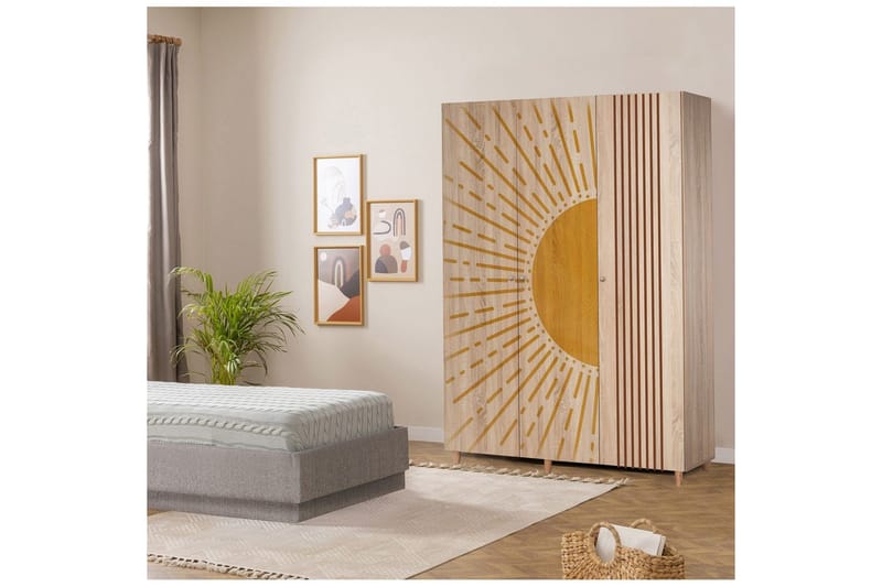 Gladfield Garderobesskåp 135x192 cm - Opbevaring - Tøjopbevaring - Garderobeskabe