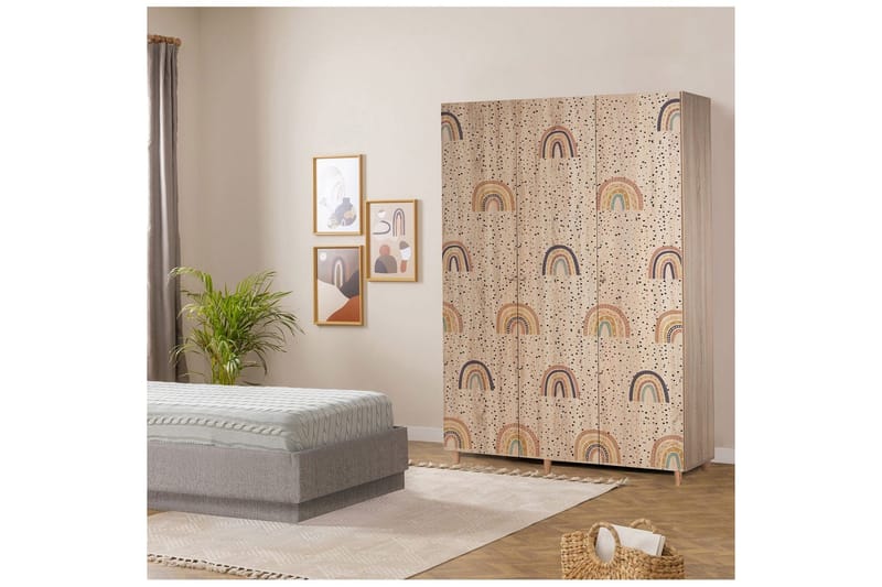 Gladfield Garderobesskåp 135x192 cm - Opbevaring - Tøjopbevaring - Garderobeskabe