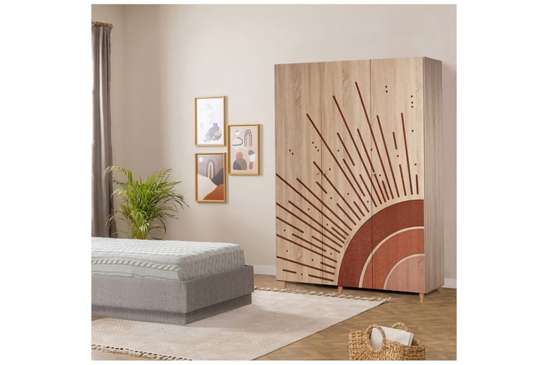 Gladfield Garderobesskåp 135x192 cm - Opbevaring - Tøjopbevaring - Garderobeskabe