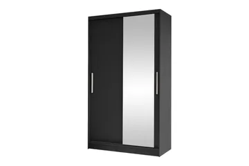 Glenmore Garderob m. Spegel Black - Opbevaring - Tøjopbevaring - Garderobeskabe