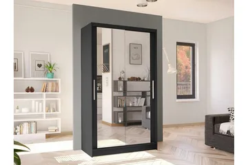 Glenmore Garderob m. Spegel Black - Opbevaring - Tøjopbevaring - Garderobeskabe