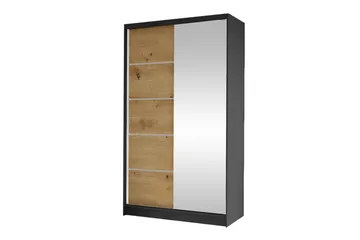 Glenmore Garderob m. Spegel Black - Opbevaring - Tøjopbevaring - Garderobeskabe
