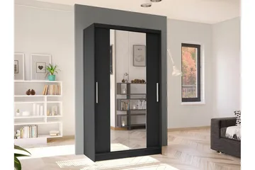 Glenmore Garderob m. Spegel Black - Opbevaring - Tøjopbevaring - Garderobeskabe