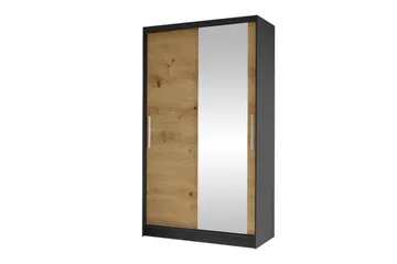 Glenmore Garderob m. Spegel Black - Opbevaring - Tøjopbevaring - Garderobeskabe