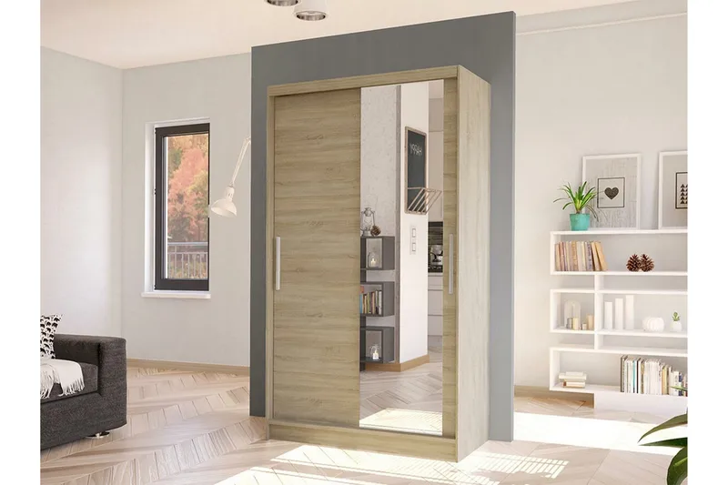 Glenmore Garderob m. Spegel Brown - Opbevaring - Tøjopbevaring - Garderobeskabe