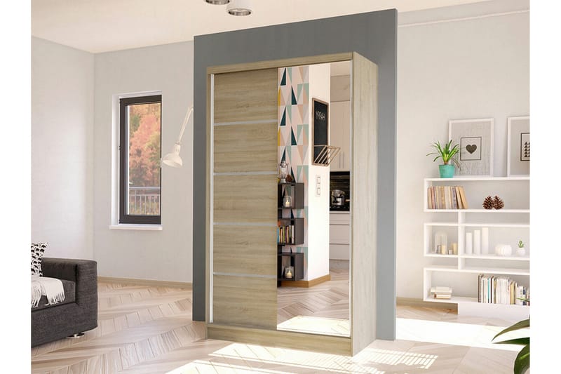 Glenmore Garderob m. Spegel Brown - Opbevaring - Tøjopbevaring - Garderobeskabe