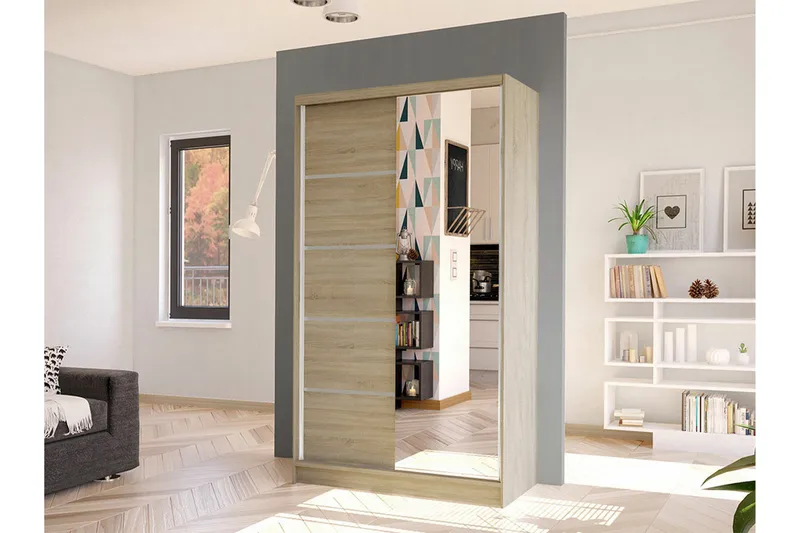 Glenmore Garderob m. Spegel Brown - Opbevaring - Tøjopbevaring - Garderobeskabe