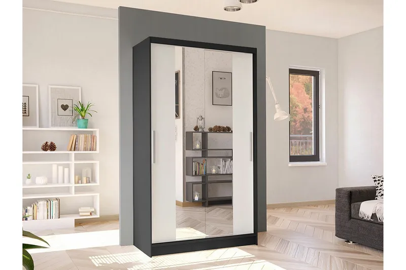 Glenmore Garderob m. Spegel White - Opbevaring - Tøjopbevaring - Garderobeskabe