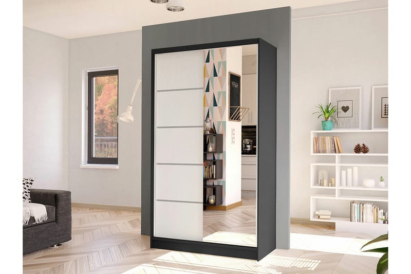 Glenmore Garderob m. Spegel White - Opbevaring - Tøjopbevaring - Garderobeskabe