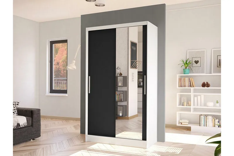 Glenmore Garderob m. Spegel White - Opbevaring - Tøjopbevaring - Garderobeskabe