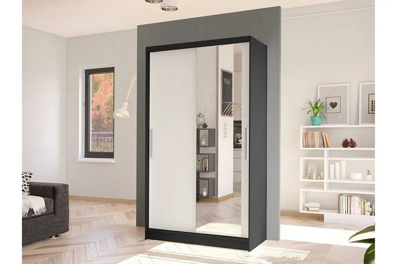 Glenmore Garderob m. Spegel White - Opbevaring - Tøjopbevaring - Garderobeskabe