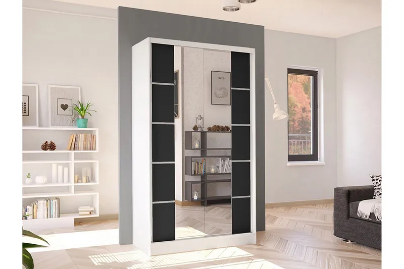 Glenmore Garderob m. Spegel White - Opbevaring - Tøjopbevaring - Garderobeskabe