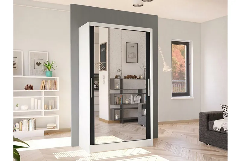 Glenmore Garderob m. Spegel White - Opbevaring - Tøjopbevaring - Garderobeskabe