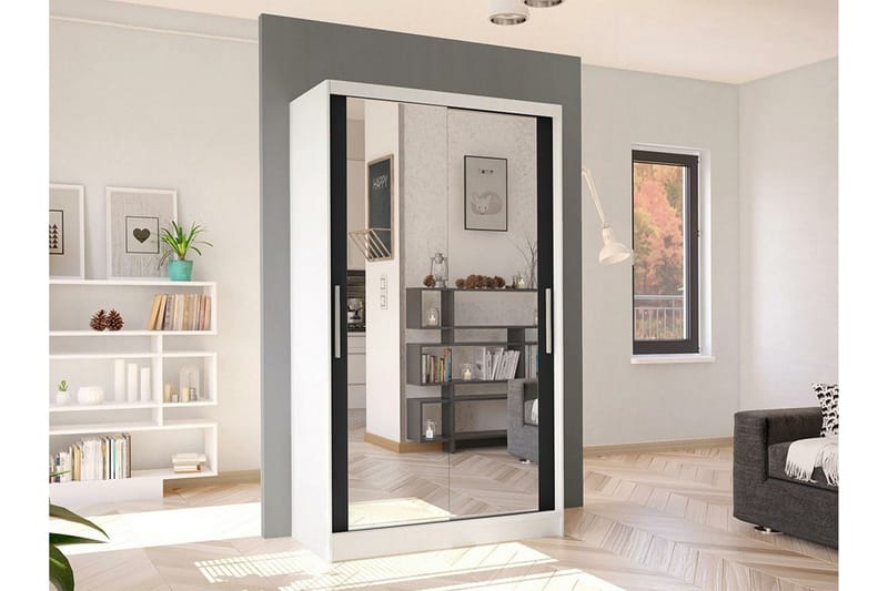 Glenmore Garderob m. Spegel White - Opbevaring - Tøjopbevaring - Garderobeskabe