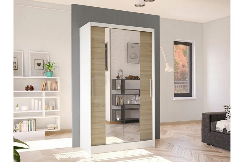 Glenmore Garderob m. Spegel White - Opbevaring - Tøjopbevaring - Garderobeskabe