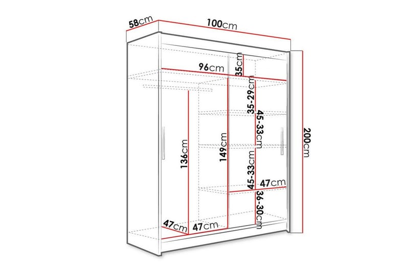 Glenmore Garderobe - Hvid - Opbevaring - Tøjopbevaring - Garderobeskabe