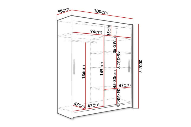 Glenmore Garderobe - Hvid - Opbevaring - Tøjopbevaring - Garderobeskabe