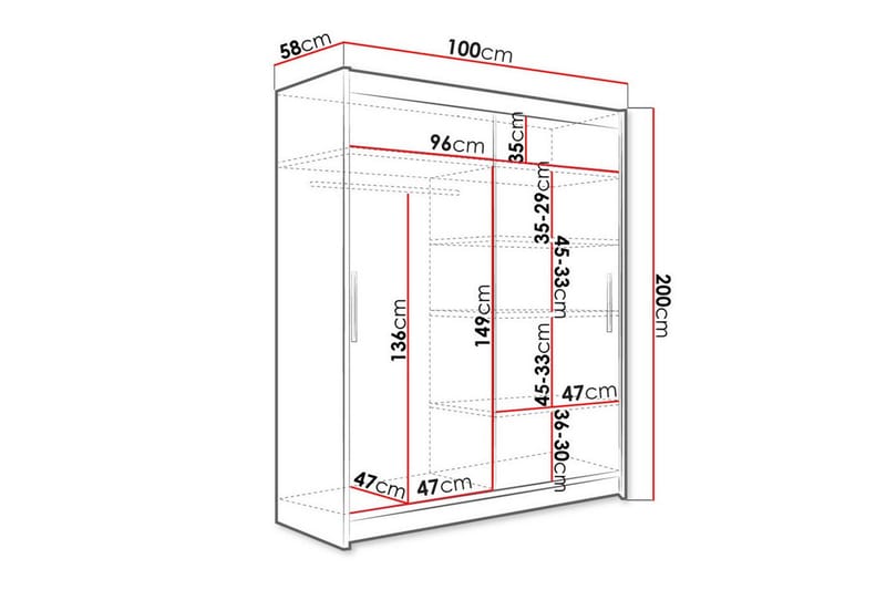 Glenmore Garderobe - Hvid - Opbevaring - Tøjopbevaring - Garderobeskabe