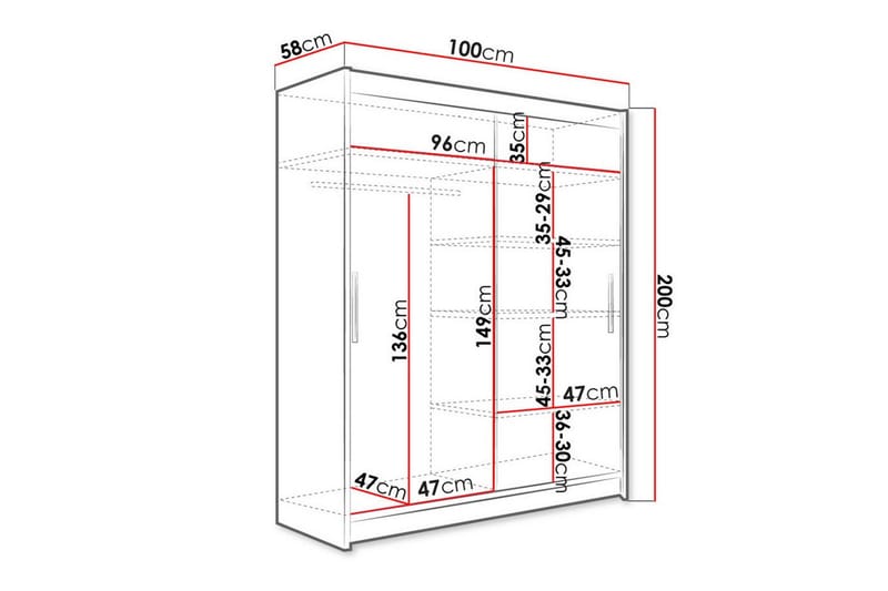 Glenmore Garderobe - Hvid - Garderobeskabe - Garderobeskab & klædeskab