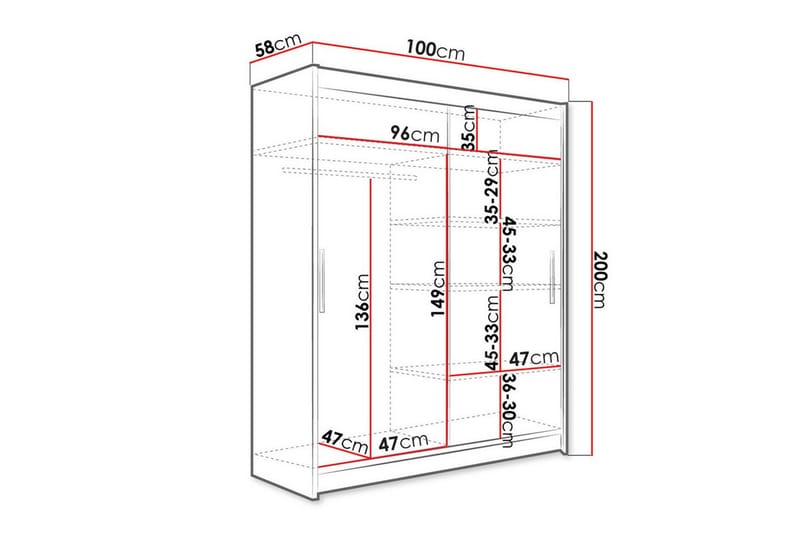 Glenmore Garderobe - Hvid - Opbevaring - Tøjopbevaring - Garderobeskabe