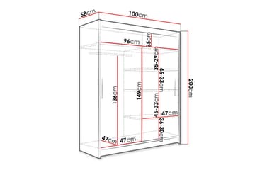 Glenmore Garderobe med spejl - Hvid - Opbevaring - Tøjopbevaring - Garderobeskabe