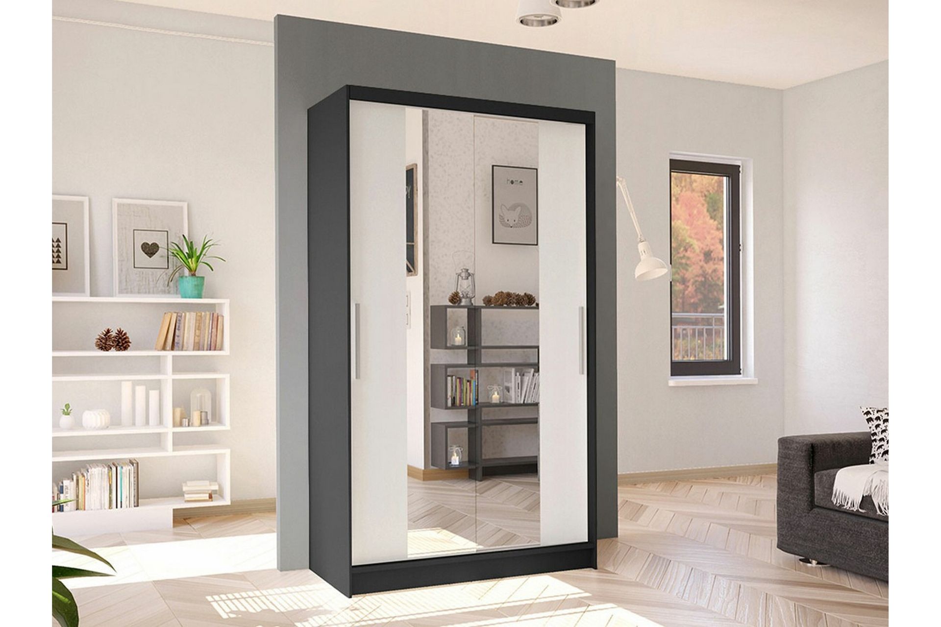 Glenmore Garderobe med spejl - Hvid - Opbevaring - Tøjopbevaring - Garderobeskabe