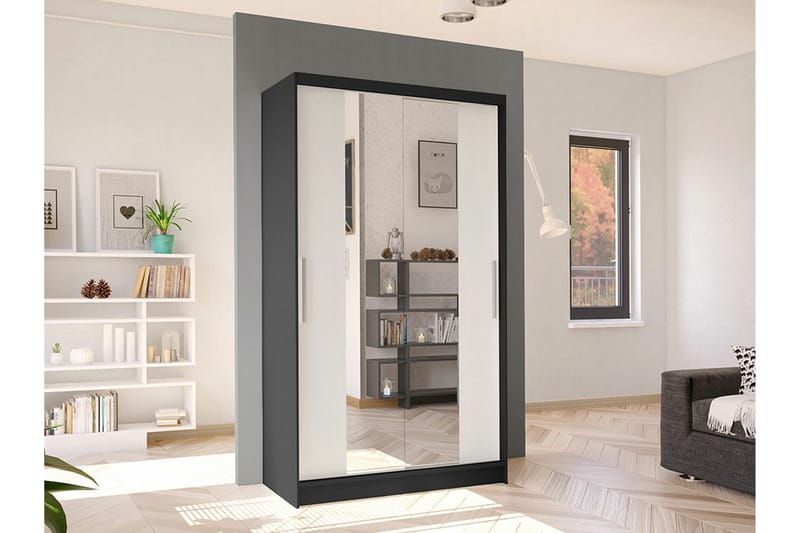 Glenmore Garderobe med spejl - Hvid - Opbevaring - Tøjopbevaring - Garderobeskabe