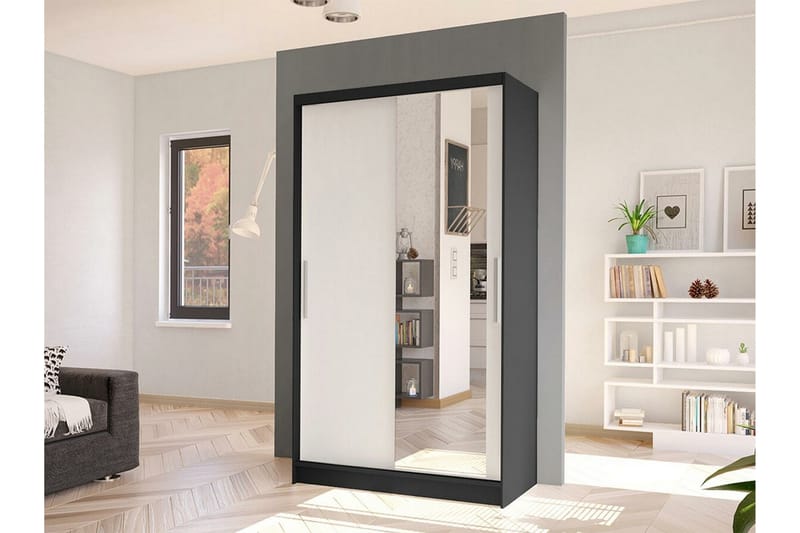 Glenmore Garderobe med spejl - Hvid - Opbevaring - Tøjopbevaring - Garderobeskabe