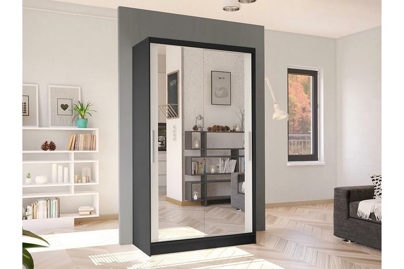 Glenmore Garderobe med spejl - Hvid - Opbevaring - Tøjopbevaring - Garderobeskabe