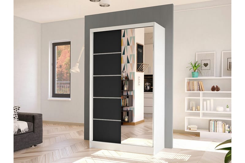 Glenmore Garderobe med spejl - Hvid - Opbevaring - Tøjopbevaring - Garderobeskabe