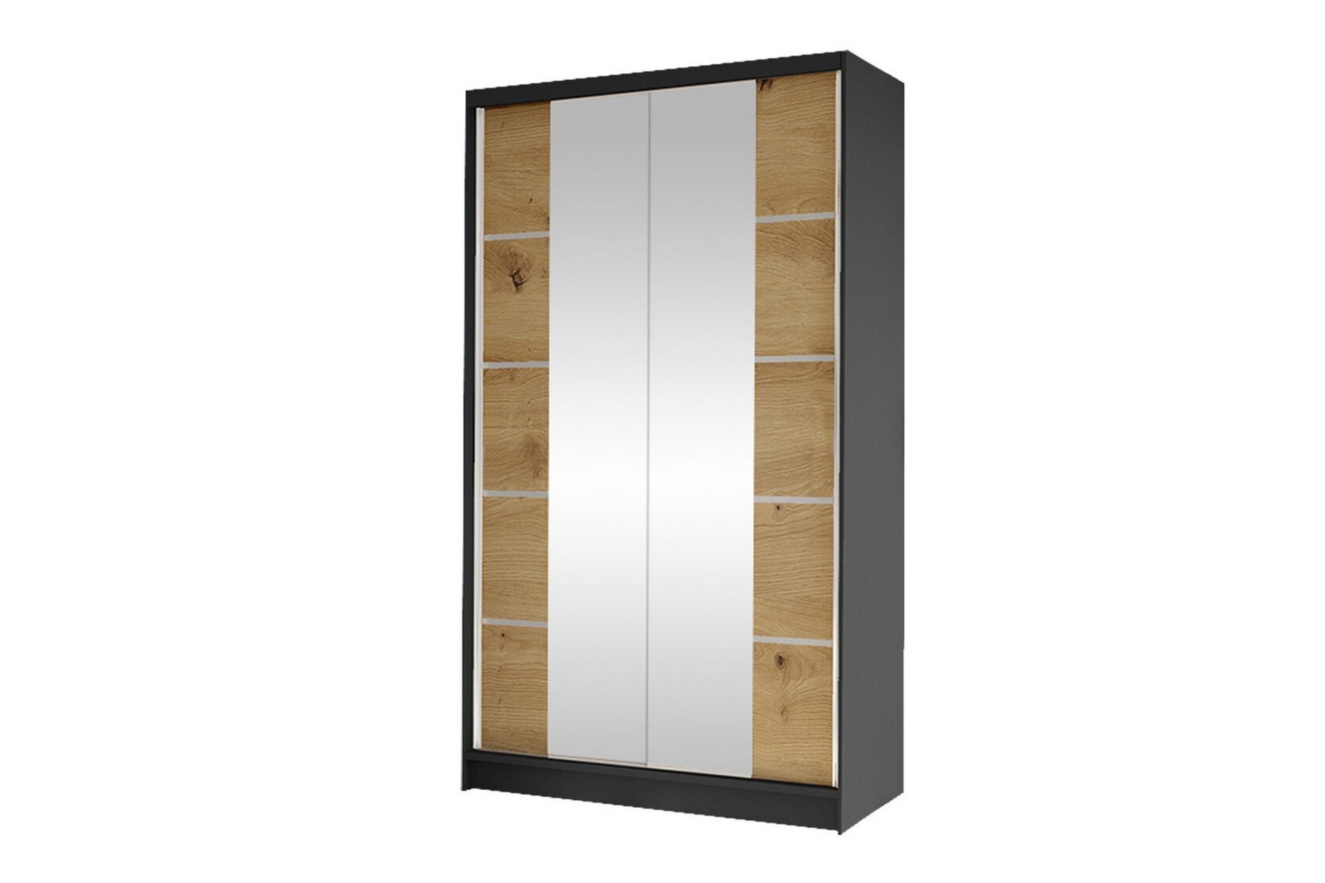 Glenmore Garderobe med spejl - Sort - Opbevaring - Tøjopbevaring - Garderobeskabe